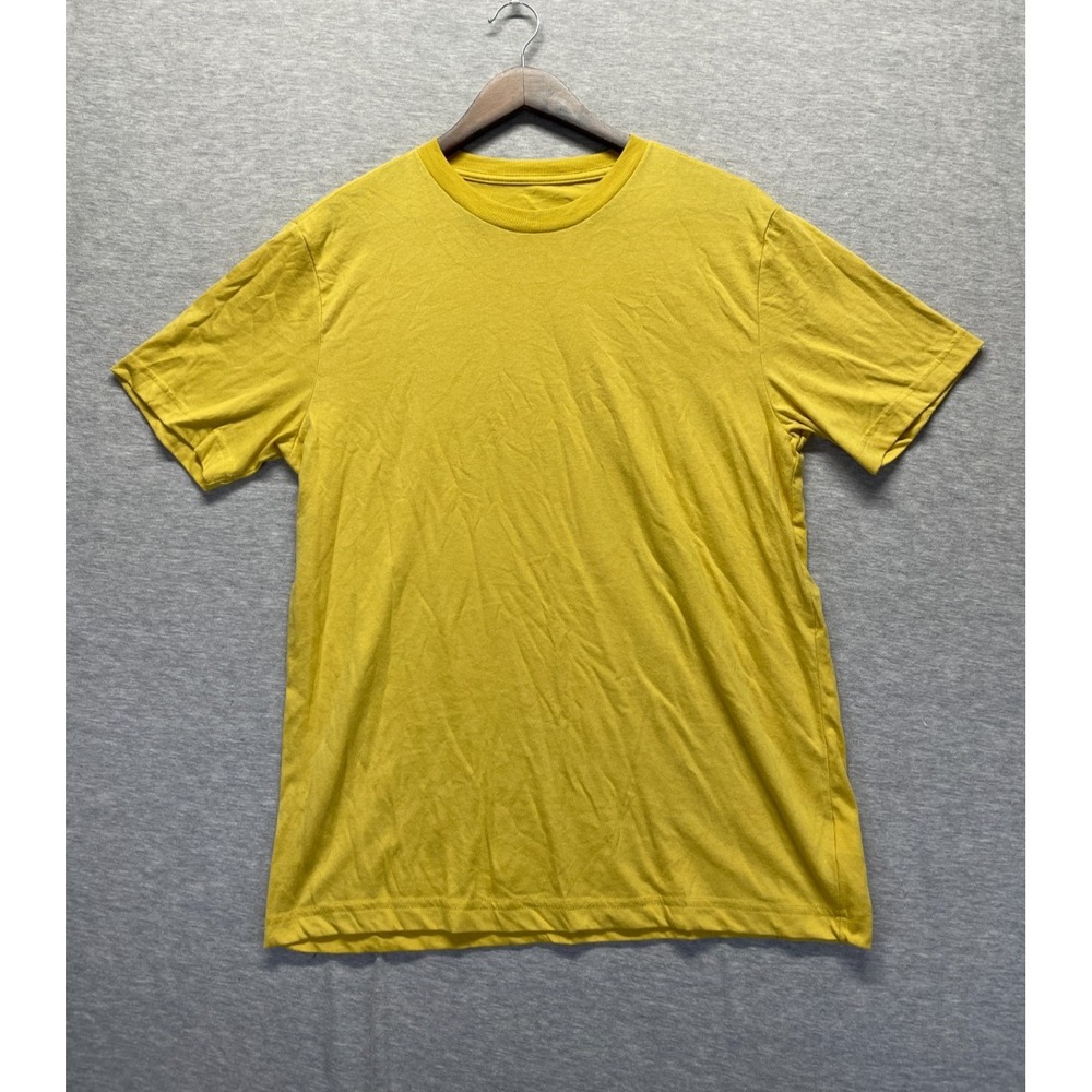George T Shirt Mens Medium‎ (38-40) Mustard Yellow Cotton Crew Neck Casual Wear